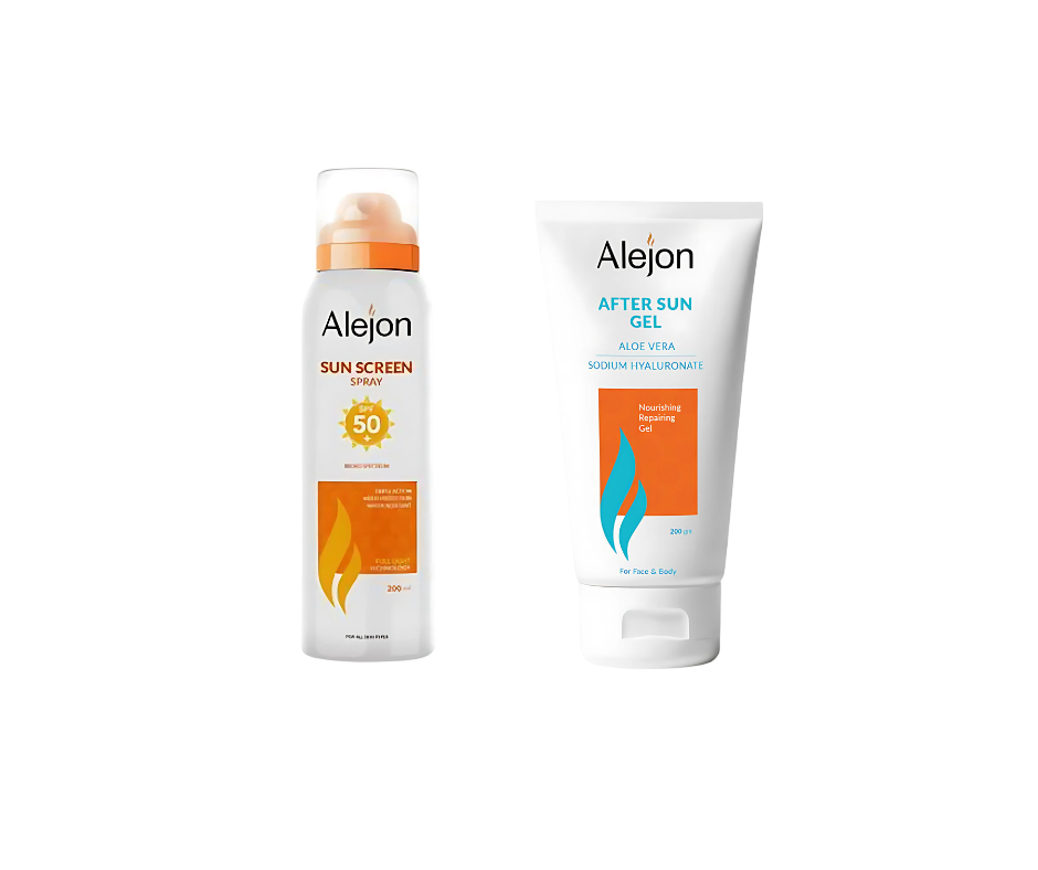 اليجون جيل بعد الشمس 200 مل + اليجون صن اسكرين اسبراي اس بي اف +50 200 مل عرض